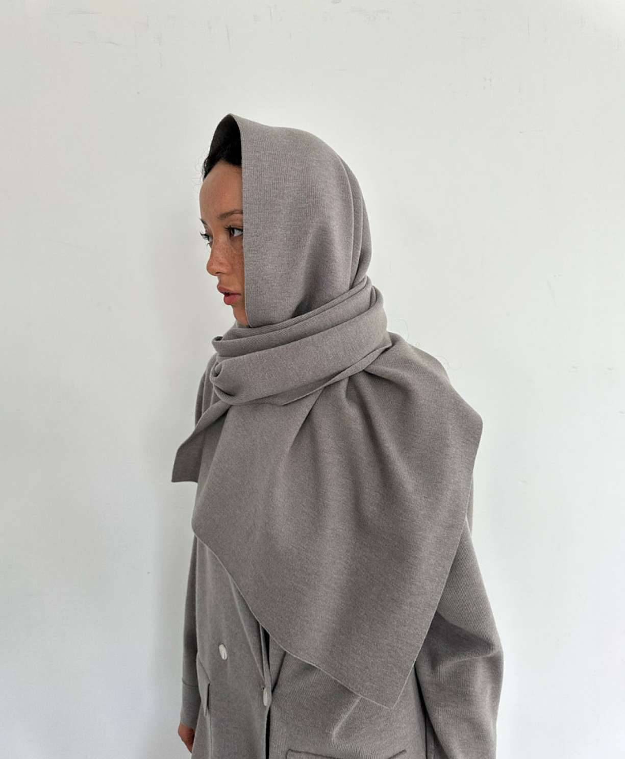 Шарф "Долина Цангпо" (серый жемчуг)