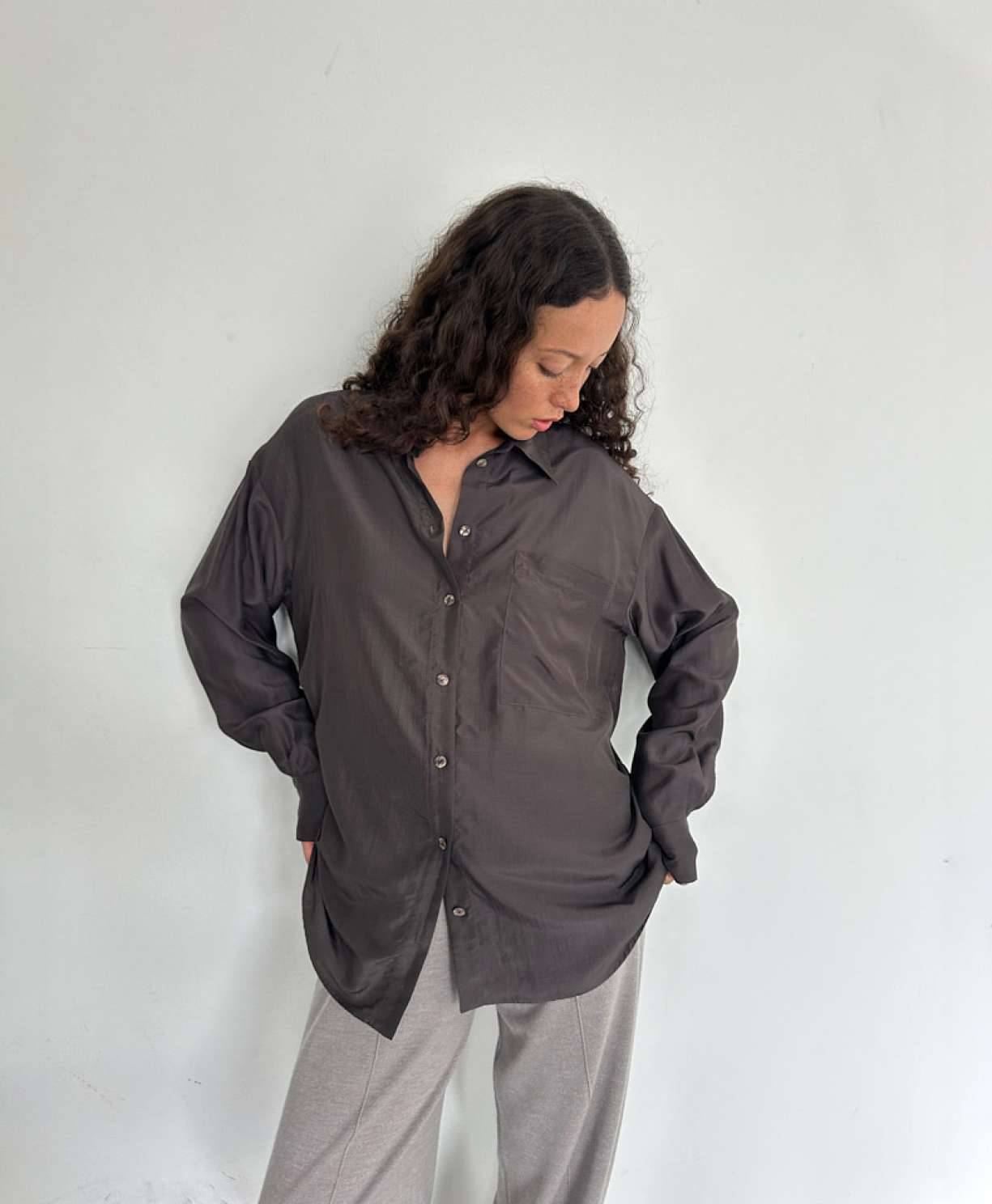 Блуза "Шелковый путь" (серо-коричневый)